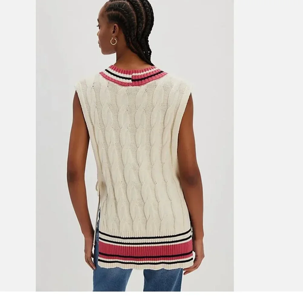 NWOT Free People Coastal prep Poncho vest academia preppy ONE SIZE